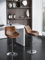 Adjustable Leather Counter Chairs Set of 2 - nalupatio