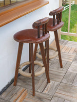 Wood Counter Stool with Swivel Set of 2 - nalupatio