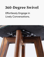 Wood Counter Stool with Swivel Set of 2 - nalupatio