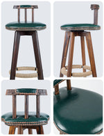 Wood Counter Stool with Swivel Set of 2 - nalupatio