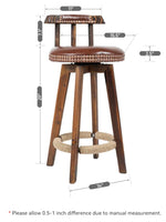 Wood Counter Stool with Swivel Set of 2 - nalupatio