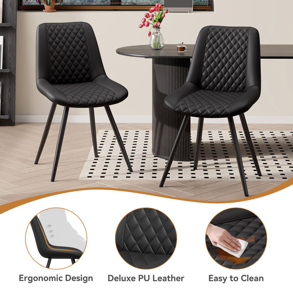 Nalupatio Dining Chairs Set of 2 Modern Upholstered Dining Table Chair ...