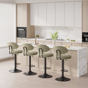 Nalupatio Modern Bar Stools Set of 2, Ergonomic Double-Layer Upholstered Bar Stools with Back, Adjustable Swivel Barstools for Kitchen Island, Drak Grey