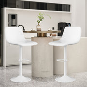 Nalupatio Bar Stools Set of 2/4, Adjustable Bar Stools with Back, Modern PU Leather Swivel Height Adjustable Stool Chair for Home Kitchen Island
