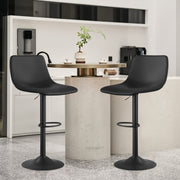 Nalupatio Bar Stools Set of 2/4, Adjustable Bar Stools with Back, Modern PU Leather Swivel Height Adjustable Stool Chair for Home Kitchen Island