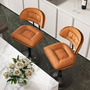 Nalupatio Modern Bar Stools Set of 2, Ergonomic Double-Layer Upholstered Bar Stools with Back, Adjustable Swivel Barstools for Kitchen Island, Drak Grey