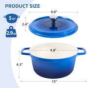 Hawsaiy 5 Qt Dutch Oven Pot with Lid,Nonstick Enameled Dutch Oven for Stews,Soups,Baking