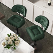Nalupatio Modern Bar Stools Set of 2, Ergonomic Double-Layer Upholstered Bar Stools with Back, Adjustable Swivel Barstools for Kitchen Island, Drak Grey
