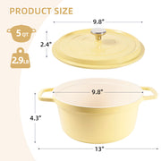 Hawsaiy 5 Qt Dutch Oven Pot with Lid,Nonstick Enameled Dutch Oven for Stews,Soups,Baking