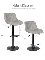 Adjustable Counter Chairs Grey Set of 2 - nalupatio