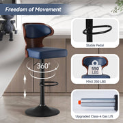 Hawsaiy PU Leather Upholstered Bar Set of 1/2//3/4  with Back & Footrest