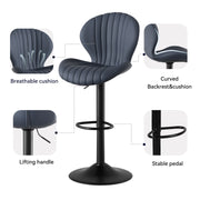 Hawsaiy Shell Shaped Swivel Bar Chairs, Set of 1/2/3/4