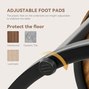 Hawsaiy 2-in-1 Nesting Coffee Table Set,Vintage Round Tea Table with Adjustable Foot Pads