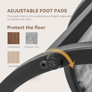 Hawsaiy 2-in-1 Nesting Coffee Table Set,Vintage Round Tea Table with Adjustable Foot Pads