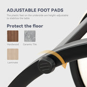 Hawsaiy 2-in-1 Nesting Coffee Table Set,Vintage Round Tea Table with Adjustable Foot Pads