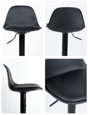 2-Pack Swivel Barstool With PU Leather Cushion Black - nalupatio
