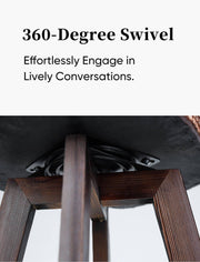 Wood Counter Stool with Swivel Set of 2 - nalupatio