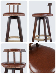 Wood Counter Stool with Swivel Set of 2 - nalupatio