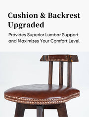 Wood Counter Stool with Swivel Set of 2 - nalupatio