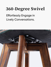 Wood Counter Stool with Swivel Set of 2 - nalupatio