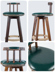 Wood Counter Stool with Swivel Set of 2 - nalupatio