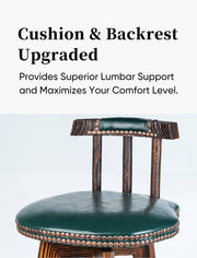 Wood Counter Stool with Swivel Set of 2 - nalupatio