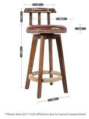 Wood Counter Stool with Swivel Set of 2 - nalupatio
