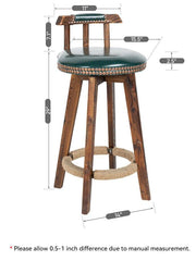 Wood Counter Stool with Swivel Set of 2 - nalupatio