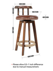 Hawsaiy Wood Counter Stool with Swivel Set of 2