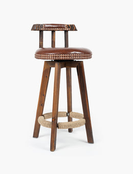 Hawsaiy Wood Counter Stool with Swivel Set of 2