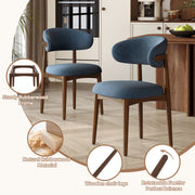 Hawsaiy Wooden Dining Chairs Set of 2, Mid-Century Upholstered Chenille Dining Chairs with Solid Wood Legs, Comfortable Kitchen Chairs for Dining Room