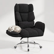 Hawsaiy Big and Tall Office Chair, Flip Armrests with Side Pockets, Comfy Criss Cross Office Chair with Extra-Wide Plush Seat, 150° Reclining Executive Office Chair, Chenille Upholstery
