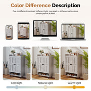 Hawsaiy Entrance Shoe Cabinet with Doors, 6-Tier Farmhouse Shoe Storage Organizer with Adjustable Shelves, Holds 18-24 Pairs, Entryway Shoe Rack Cabinet with Metal Legs