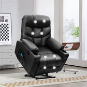 Hawsaiy PU Leather Power Lift Recliner with Massage and Heat for Elderly, Comfy Ergonomic Lounge Sofa Chair with Remote Control, 2 Cup Holders and Side Pockets
