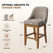 Hawsaiy Bar Stool Set of 2/4/6, 26