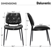 Hawsaiy Dining Chairs Set of 2, Mid Century Modern Upholstered PU Leather Kitchen Dining Room Accent Chairs with Metal Legs,Bentwood Cushion Seat for Living Room,Bedrooms