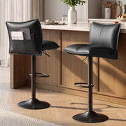 Hawsaiy Bar Stools Set of 2/3/4, Adjustable Swivel Bar Chairs with Thick Padded Seat, Faux Leather Upholstered Counter Height Bar Stools with Storage Pocket for Kitchen Island