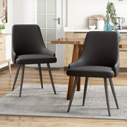 Hawsaiy PU leather Dining Chairs Set of 2/4 with Durable Metal Legs
