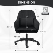 Nalupatio Daluvenix Modern Home Office Chair Upholstered Velvet Desk Chair Ergonomic Computer Task Chair Height Adjustable Swivel Vanity Chair with Wheel & Pillow Comfy Chair for Bedroom Dressing Room Beige