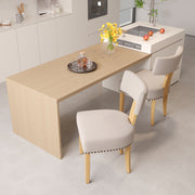 Hawsaiy Upholstered Dining Chairs Set of 2, Mid Century Modern Dining Room Chairs Kitchen Chairs Linen Fabric and Curved Backrest