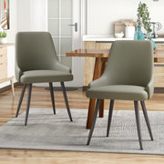 Hawsaiy PU leather Dining Chairs Set of 2/4 with Durable Metal Legs