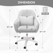 Nalupatio Daluvenix Modern Home Office Chair Upholstered Velvet Desk Chair Ergonomic Computer Task Chair Height Adjustable Swivel Vanity Chair with Wheel & Pillow Comfy Chair for Bedroom Dressing Room Beige