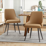 Hawsaiy PU leather Dining Chairs Set of 2/4 with Durable Metal Legs