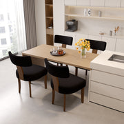 Hawsaiy Upholstered Dining Chairs Set of 2, Mid Century Modern Dining Room Chairs Kitchen Chairs Linen Fabric and Curved Backrest