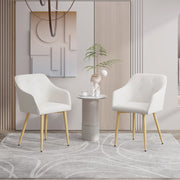 Hawsaiy Modern Accent Dining Chairs Set of 2,Upholstered Linen Fabric Living Room Chairs,Comfy Accent Chair with Metal Legs for Kitchen Dining Room Bedroom Reading Room Waiting Room