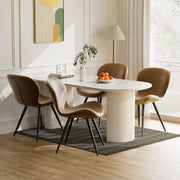 Hawsaiy Faux Leather Dining Chairs Set of 2/4/6 with Widened Backrest & Seat