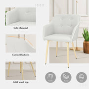 Hawsaiy Modern Accent Dining Chairs Set of 2,Upholstered Linen Fabric Living Room Chairs,Comfy Accent Chair with Metal Legs for Kitchen Dining Room Bedroom Reading Room Waiting Room