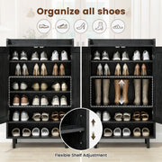 Hawsaiy Shoe Cabinet with 3 Doors, 6 Adjustable Shelves, Shoe Storage Cabinet for 24–30 Pairs, Modern Farmhouse Entryway Shoe Organizer with Open Bottom Shelf