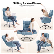 Hawsaiy Big and Tall Office Chair, Flip Armrests with Side Pockets, Comfy Criss Cross Office Chair with Extra-Wide Plush Seat, 150° Reclining Executive Office Chair, Chenille Upholstery