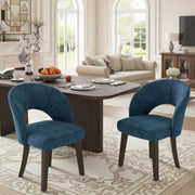 Hawsaiy Upholstered Dining Chairs Set of 2/4/6, Mid Century Modern Dining Chairs with Solid Wood Legs, Curved Back Kitchen Chairs, Farmhouse Side Chairs for Dining Room